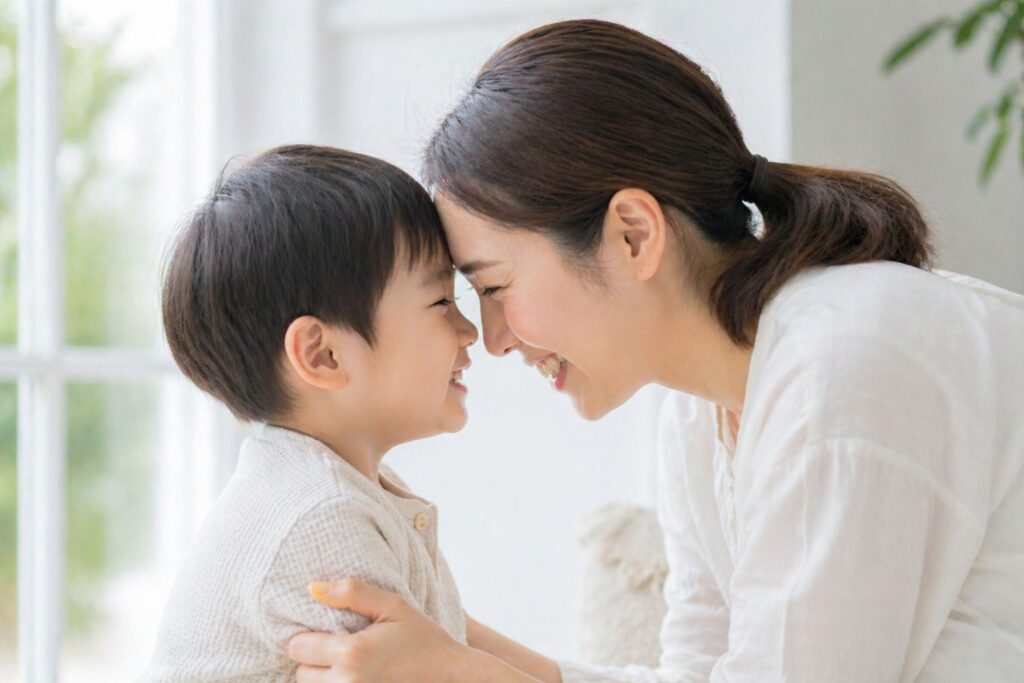 13笑顔の親子