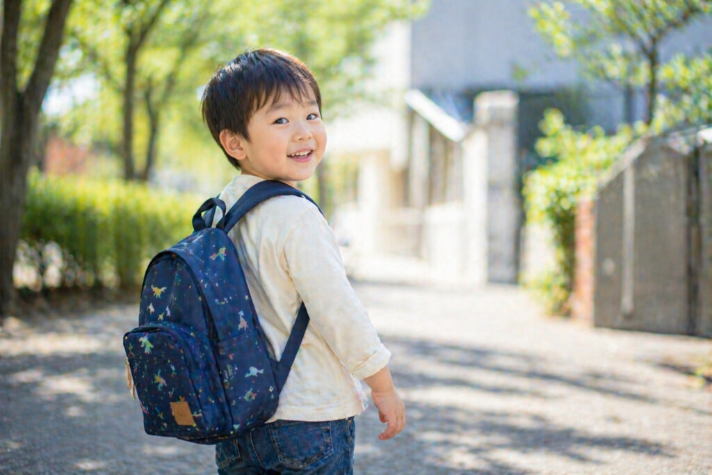 14-リュックを持つ子供