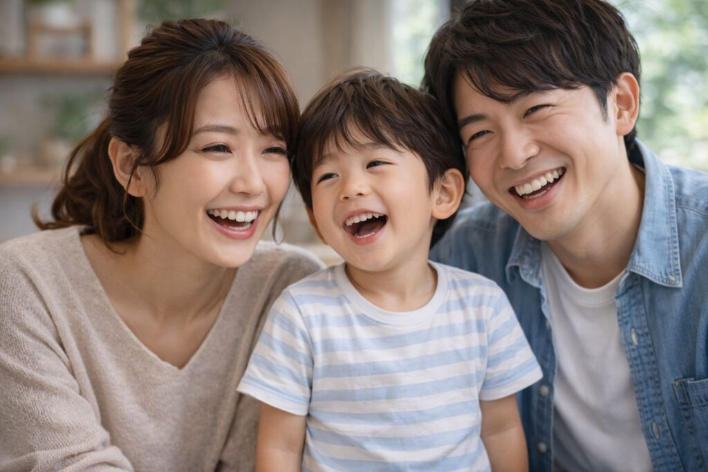 無料のおでかけ-笑顔の親子