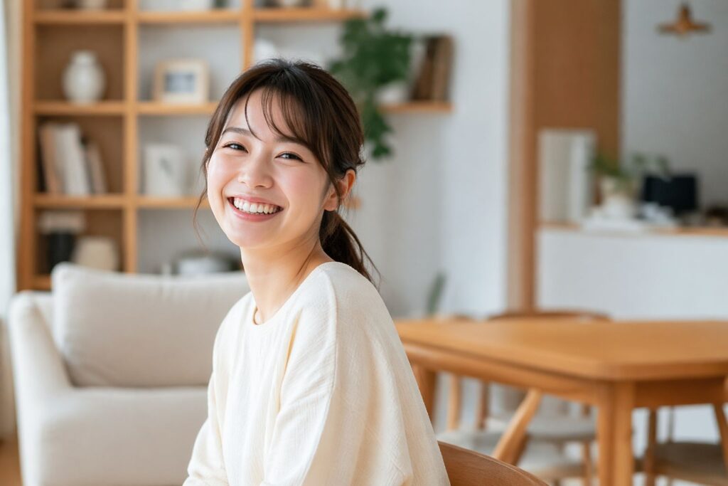 8笑顔のお母さん