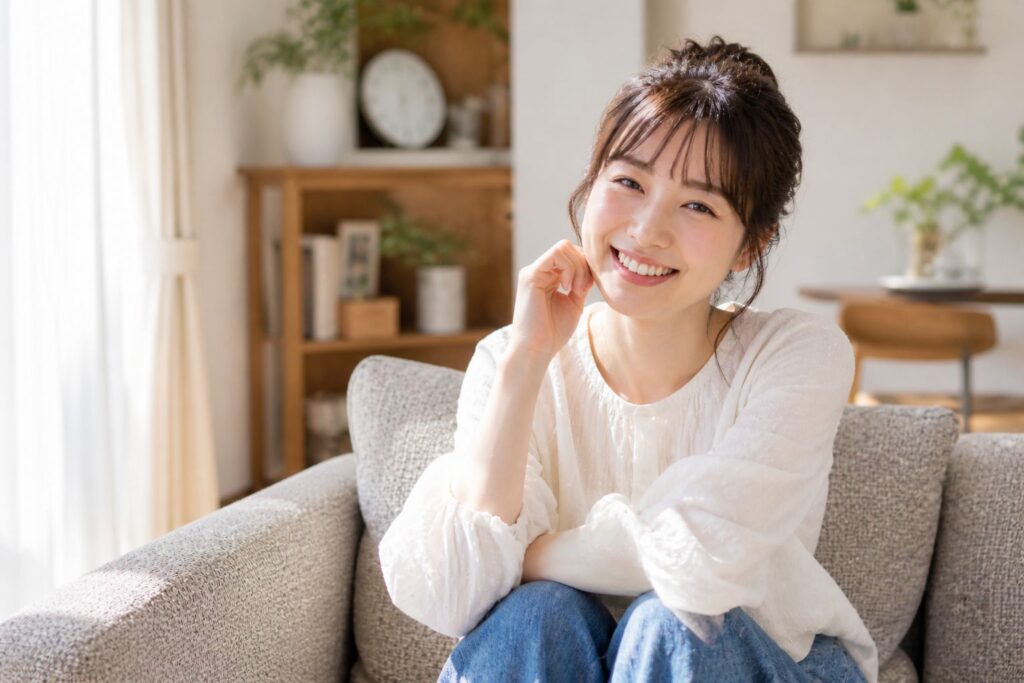 笑顔のお母さん