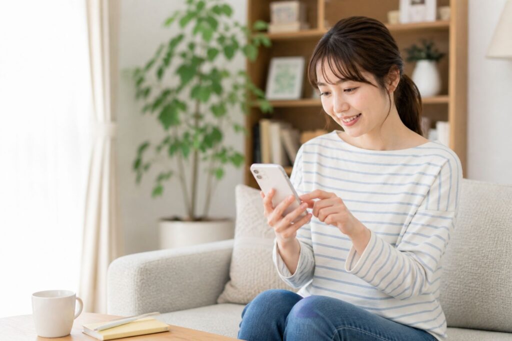 検索するお母さん