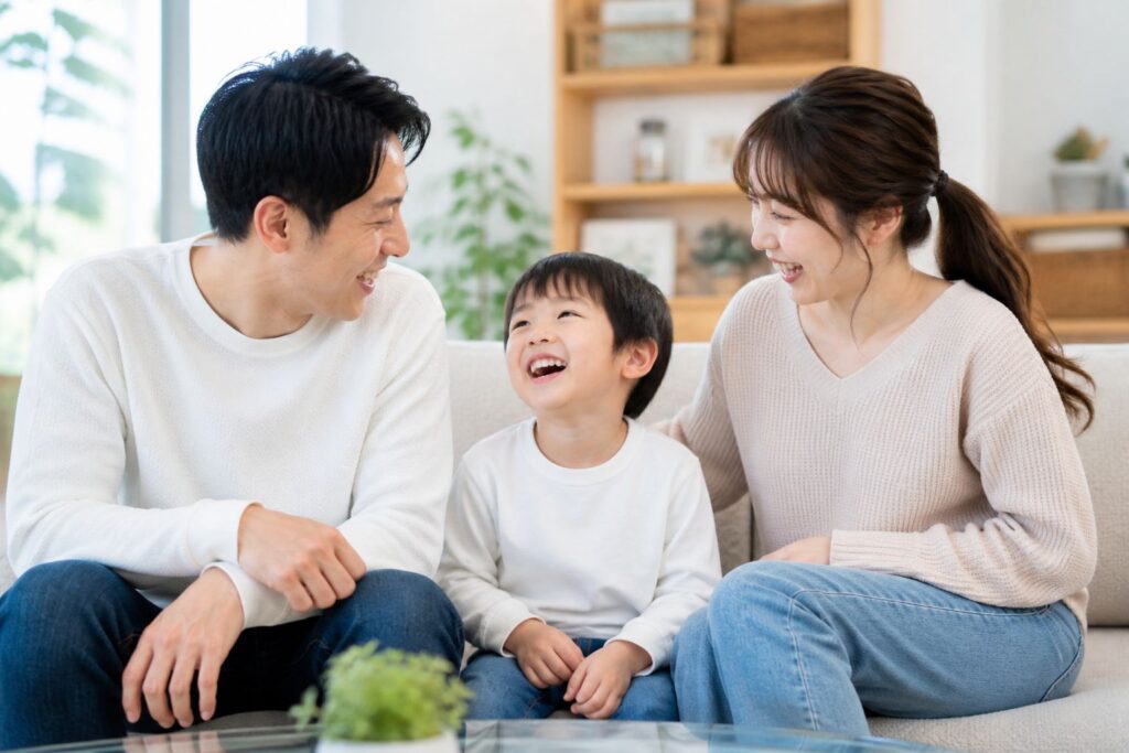 笑いあう家族