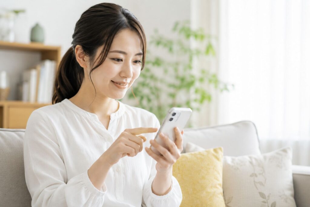 検索するお母さん