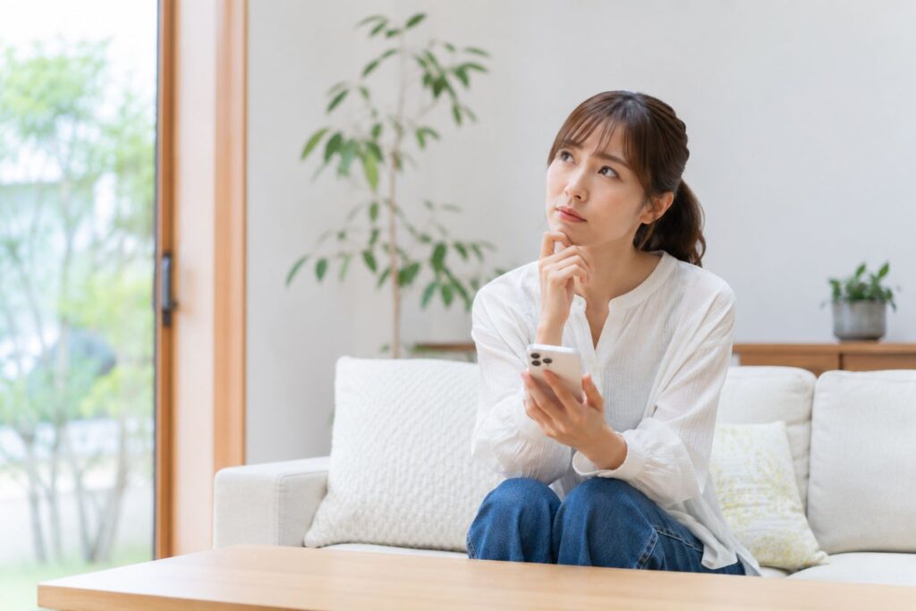 考えるお母さん