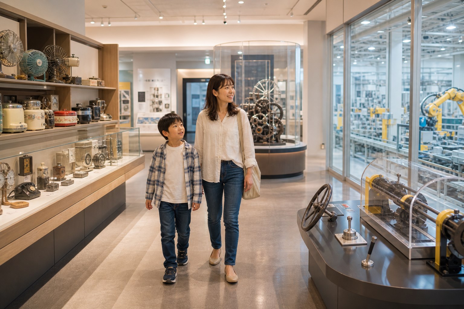歴史展示と体験展示がある企業ミュージアム